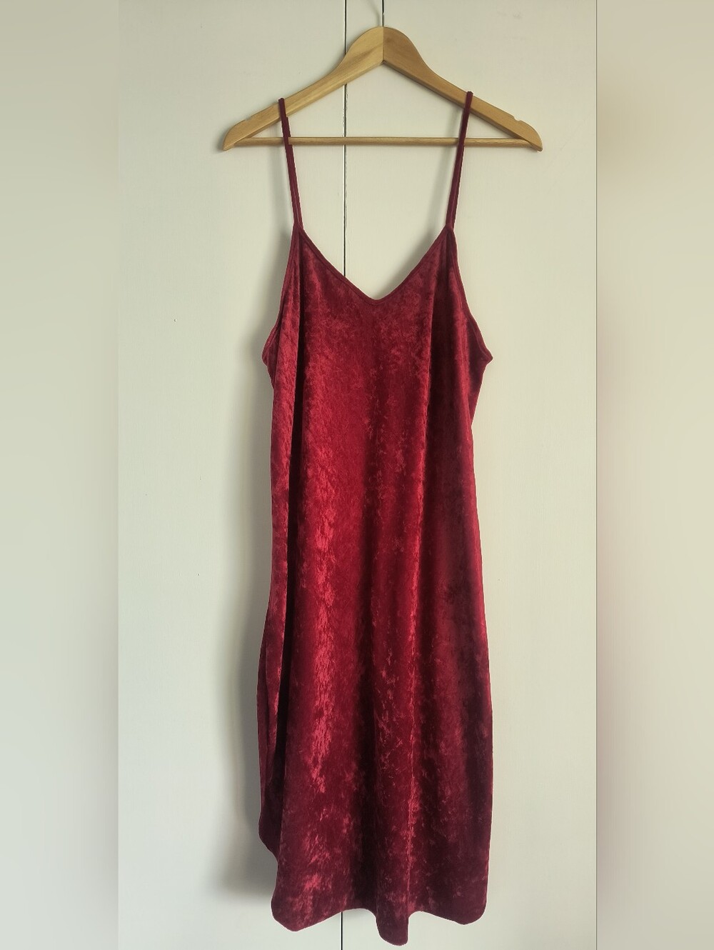 Vintage Romantic Moods Crushed Velvet Slip Dress Night Gown Lingerie Large Sz L